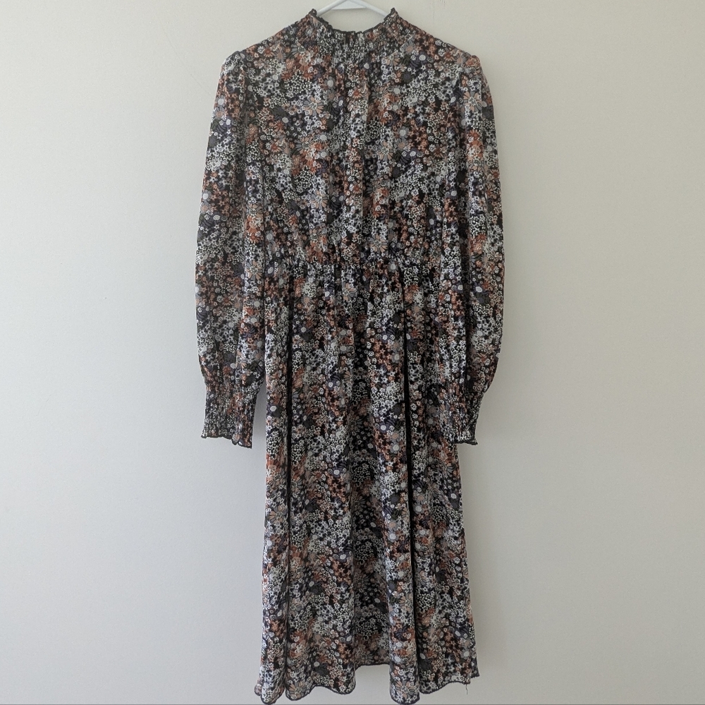 SHEIN Multicolor Floral Long Sleeve Dress